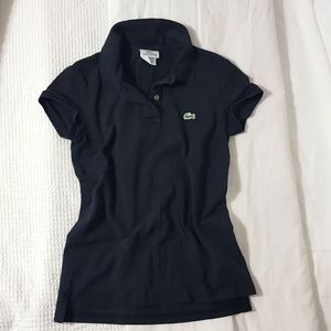 Lacoste Women’s Short Sleeve Black Polo Shirt Size 36 Small